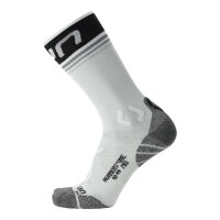 UYN Damen Running Socken - One Mid Socks, Crew Socken, Polyamide, Logo Schwarz/Weiß 37-38