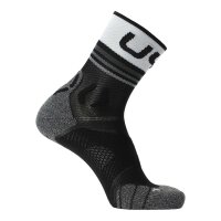 UYN Damen Running Socken - One Short Socks, Sneaker Socken, Polyamide, Logo Schwarz/Weiß 35-36