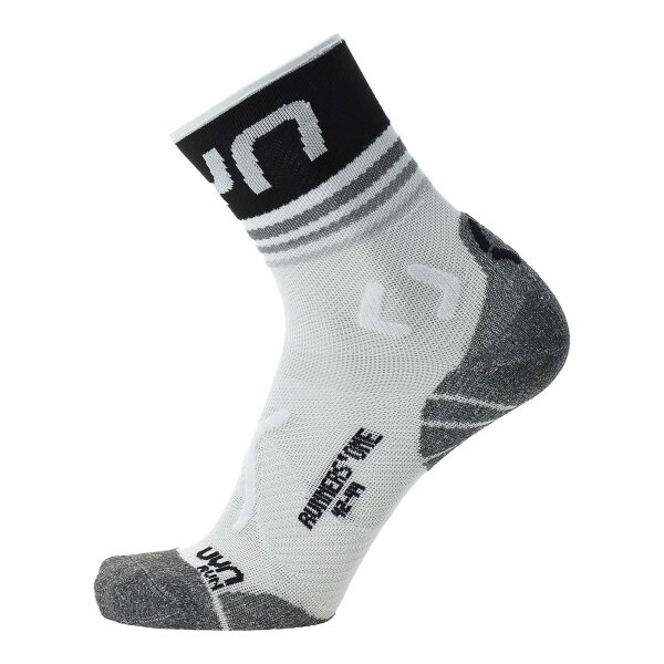 UYN Men Running Socks - One Short Socks, Sneaker Socks, Polyamide, Logo Black/White 35-38