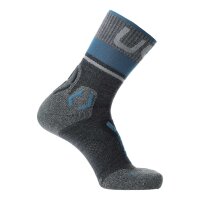 UYN Herren Trekking Socken - One Merino Socks, Wandersocken, Merinowolle, Logo Schwarz/Grau 35-38