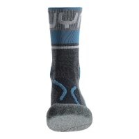 UYN Mens Trekking Socks - One Merino Socks, Hiking Socks, Merino, Logo Black/Grey 35-38