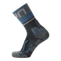 UYN Herren Trekking Socken - One Merino Socks, Wandersocken, Merinowolle, Logo Schwarz/Grau 45-47