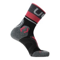 UYN Womens Trekking Socks - 2IN Merino Socks, Hiking Socks, Merino, Logo Gray/Pink 35-36