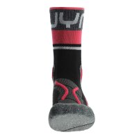 UYN Damen Trekking Socken - One Merino Socks, Wandersocken, Merino, Logo Grau/Rosa 41-42