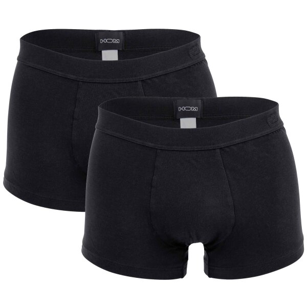 HOM Mens Comfort Boxer Brief - Supreme Cotton, Briefs, Underwear, plain Black XXL (XX-Large)