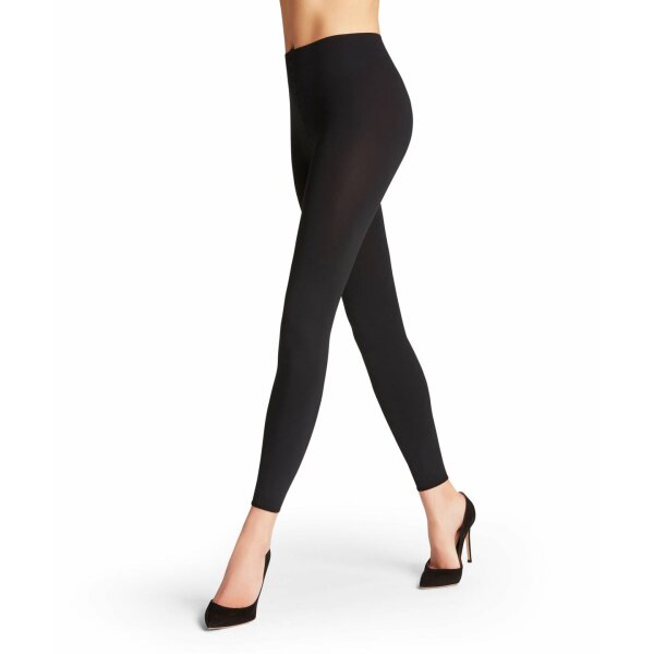 FALKE Damen Leggings - Pure Matt 100 DEN, Feinstrumpf-Leggings, blickdicht Schwarz S (36-38)