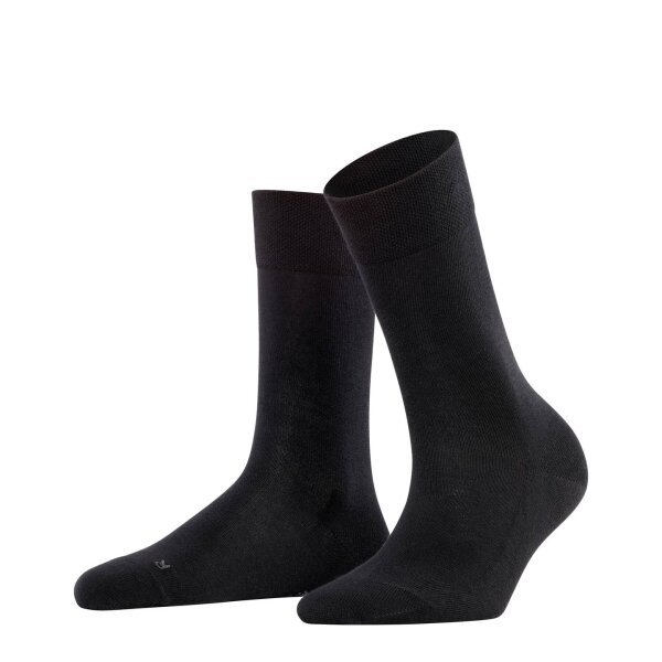 FALKE Damen Socken - Sensitive London, Kurzsocken, einfarbig  Schwarz 39-42