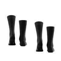 FALKE mens socks, 2-pack - Happy, short socks, cotton Black 39-42 (UK 5,5-8)