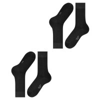 FALKE mens socks, 2-pack - Happy, short socks, cotton Black 39-42 (UK 5,5-8)