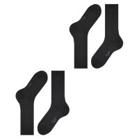 FALKE Herren Socken, 2er Pack - Happy, Kurzsocken, Baumwolle Anthrazit 39-42