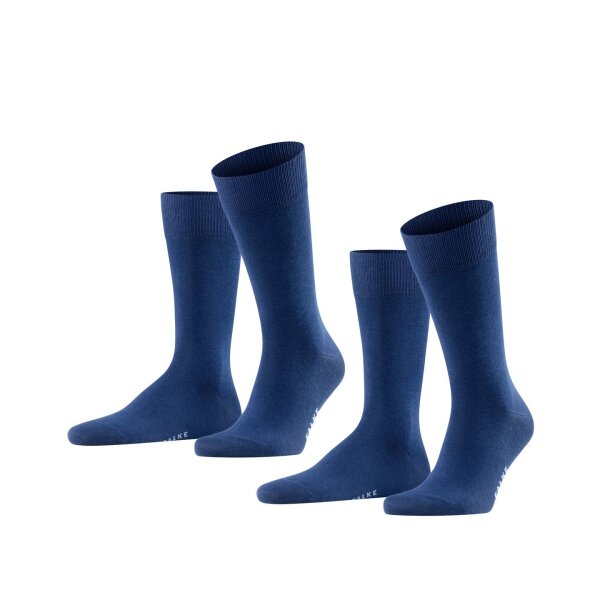 FALKE Herren Socken, 2er Pack - Happy, Kurzsocken, Baumwolle Blau 39-42