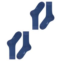 FALKE mens socks, 2-pack - Happy, short socks, cotton Blue 39-42 (UK 5,5-8)