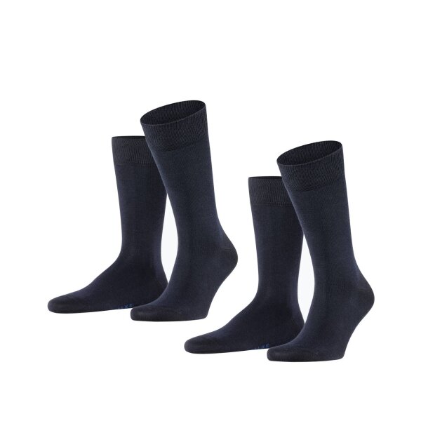 FALKE mens socks, 2-pack - Happy, short socks, cotton Black blue 39-42 (UK 5,5-8)