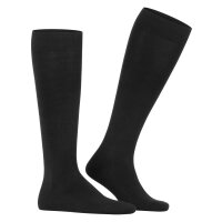 FALKE Mens socks - Family, knee-length socks, solid color Black 39-42