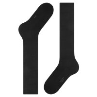 FALKE Mens socks - Family, knee-length socks, solid color Black 39-42
