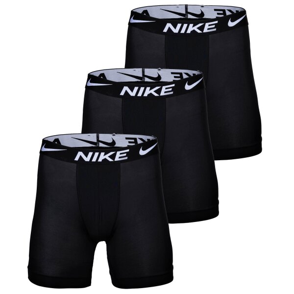 NIKE Herren Boxer Shorts, 3er Pack - Boxer Brief long, Dri-Fit Micro, Logobund Schwarz XL