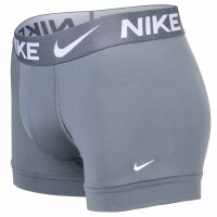 NIKE Herren Boxer Shorts, 3er Pack - Trunks, Dri-Fit Micro, Logobund Schwarz/Grau/Logo M