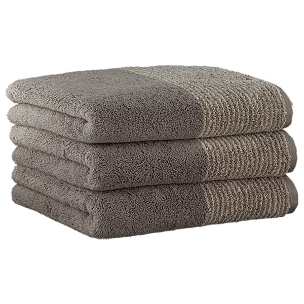 CAWÖ Towel, 3-pack - Luxury Home, C Two-Tone, terry towelling Graphite 50x100cm