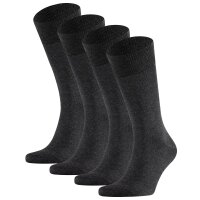 FALKE mens socks, 4-pack - Happy, short socks, cotton Anthracite 39-42 (UK 5,5-8)