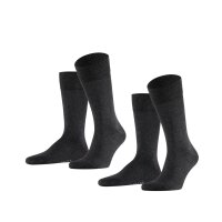FALKE mens socks, 4-pack - Happy, short socks, cotton Anthracite 39-42 (UK 5,5-8)