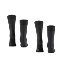 FALKE mens socks, 4-pack - Happy, short socks, cotton Anthracite 39-42 (UK 5,5-8)