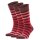 Burlington Herren Socken - Blackpool, Baumwolle, Streifen, Logo, One Size Bordeaux/Red 40-46