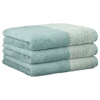 CAWÖ Gästetuch, 3er Pack - Luxury Home, C Two-Tone, Walkfrottier Salbei 30x50cm