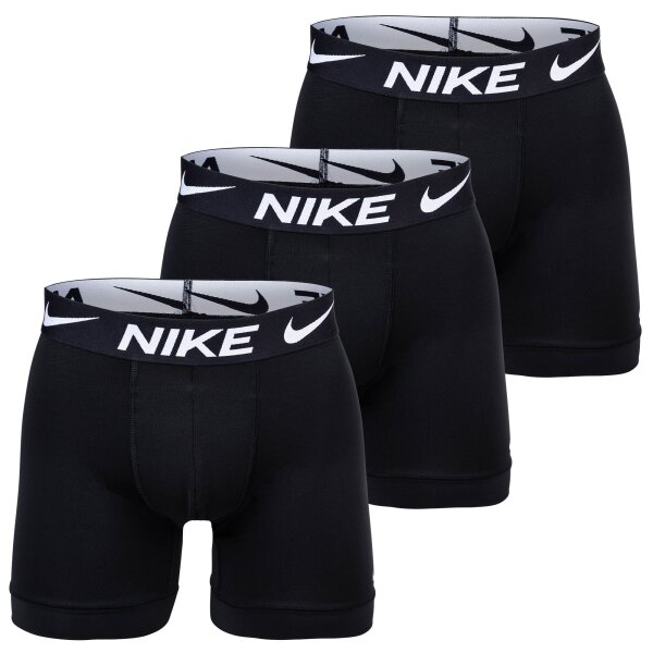 NIKE Mens Boxer Shorts, 3-pack - Boxer Briefs, Dri-Fit Micro, Logo Waistband Black M (Medium)