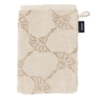 JOOP! Waschlappen - Waschhandschuh, J! Classic Cornflower, Walkfrottier Creme 16x22cm