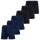 YOURBASICS Herren Jersey-Boxershorts, 6er Pack - Cotton, Eingriff mit Knopf, Muster, Multipack Schwarz/Blau XL