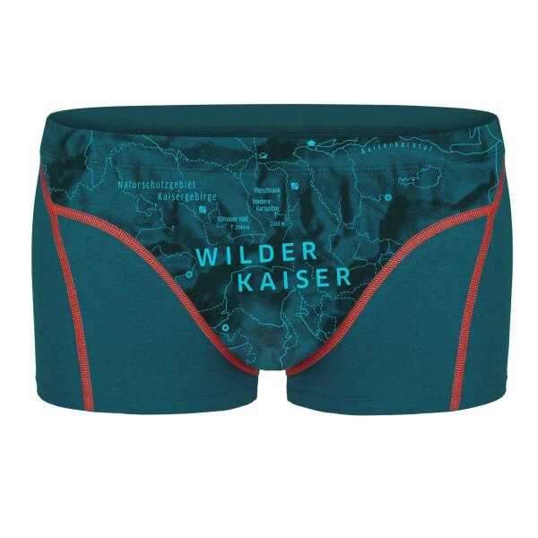 EIN SCHÖNER FLECK ERDE Mens Boxer Shorts - Print, Organic Cotton Wilder Kaiser (Turquoise) S (Small)