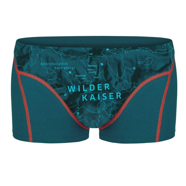 EIN SCHÖNER FLECK ERDE Mens Boxer Shorts - Print, Organic Cotton Wilder Kaiser (Turquoise) L (Large)