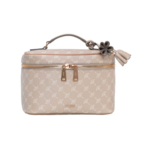 JOOP! Ladies Cosmetic Bag - Cortina 1.0 Flora Washbag mhz, Cornflower, Logo, 24x17x13cm (WxHxD) Beige (Sesam)