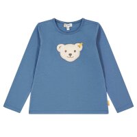 Steiff Kinder Langarm-Shirt - Basic, Teddy-Applikation, Quietscher, Cotton Stretch