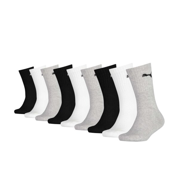 PUMA Kinder Socken, 9er Pack - Sport Crew Sock,Tennissocken, ECOM Mehrfarbig 27-30