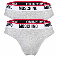 MOSCHINO Herren Slips, 2er Pack - Micro Briefs, Unterhose, Cotton Stretch, uni