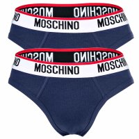 MOSCHINO Herren Slips, 2er Pack - Micro Briefs, Unterhose, Cotton Stretch, uni
