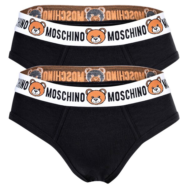 MOSCHINO Mens Briefs, 2-pack - "Underbear", Briefs, Underpants, Cotton Stretc