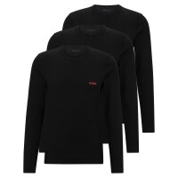 HUGO Herren Longsleeve, 3er Pack - RN Triplet, Langarm Shirt, Rundhals, Logo Schwarz S