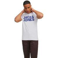 Jack & Jones Mens T-Shirt, 3 Pack - JJECORP LOGO TEE O-NECK, Logo Print, Cotton White/Navy/Black S (Small)