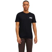 Jack & Jones Mens T-Shirt, 3 Pack - JJECORP LOGO TEE O-NECK, Logo Print, Cotton White/Navy/Black S (Small)