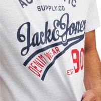 JACK&JONES Mens T-Shirt, 3 Pack - JJETHAN TEE CREW NECK, Vintage Logo, Cotton White/Navy/Black S (Small)