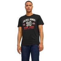 JACK&JONES Herren T-Shirt, 3er Pack - JJETHAN TEE CREW NECK, Vintage Logo, Baumwolle Weiß/Marineblau/Schwarz 2XL