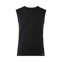 Bruno Banani Mens Tank Top - Check Line 2.0, Round Neck, Polyamide, Check, Logo, Solid Color Black M (Medium)