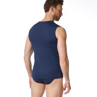 Bruno Banani Herren Tanktop - Check Line 2.0, Rundhals, Polyamid, Karo, Logo, einfarbig Dunkelblau S
