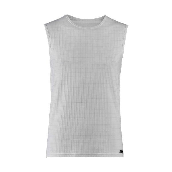 Bruno Banani Mens Tank Top - Check Line 2.0, Round Neck, Polyamide, Check, Logo, Solid Color White S (Small)