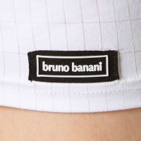 Bruno Banani Mens Tank Top - Check Line 2.0, Round Neck, Polyamide, Check, Logo, Solid Color White S (Small)