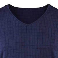 Bruno Banani Mens T-Shirt - Top, Shirt, Check Line 2.0, Polyamide, V-Neck, Logo, solid color Dark blue S (Small)