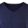 Bruno Banani Herren T-Shirt - Oberteil, Shirt, Check Line 2.0, Polyamid, V-Neck, Logo, einfarbig Dunkelblau S