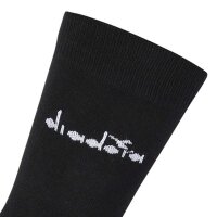 Diadora Unisex Socken, 6er Pack - Sportsocken, Baumwolle, Logo, einfarbig Schwarz 35-38